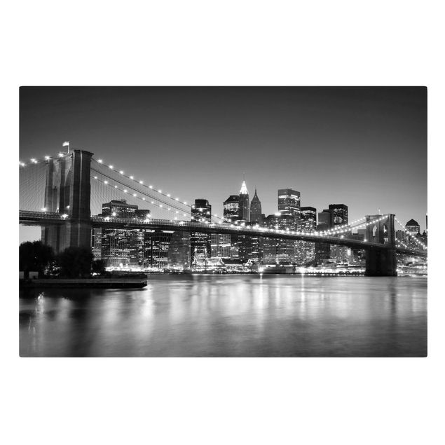 Tableaux sur toile en noir et blanc Pont de Brooklyn à New York II