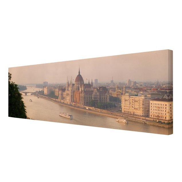Tableaux toile Silhouette urbaine de Budapest