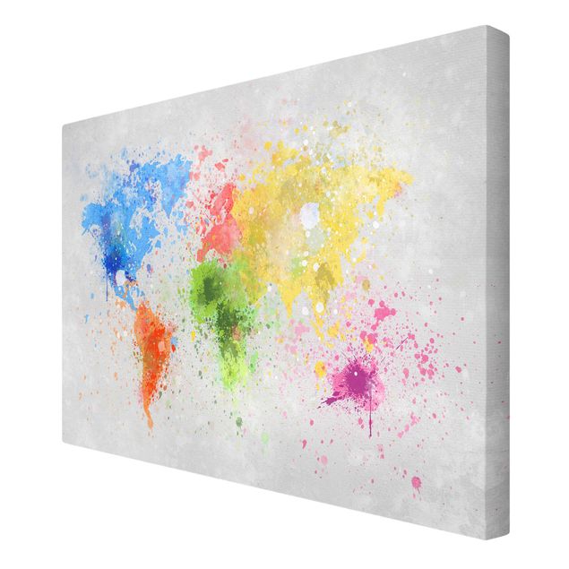 Tableaux muraux Splodges colorés Carte du monde