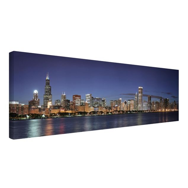 Tableau toile ville Chicago Skyline At Night
