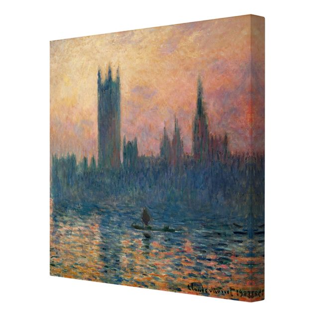 Toiles London Claude Monet - Coucher de soleil à Londres