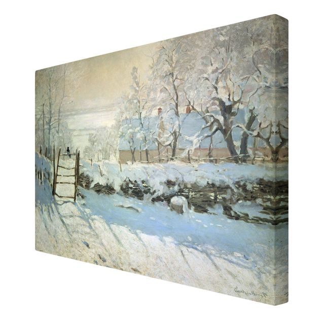 Tableaux oiseaux sur toile Claude Monet - La pie
