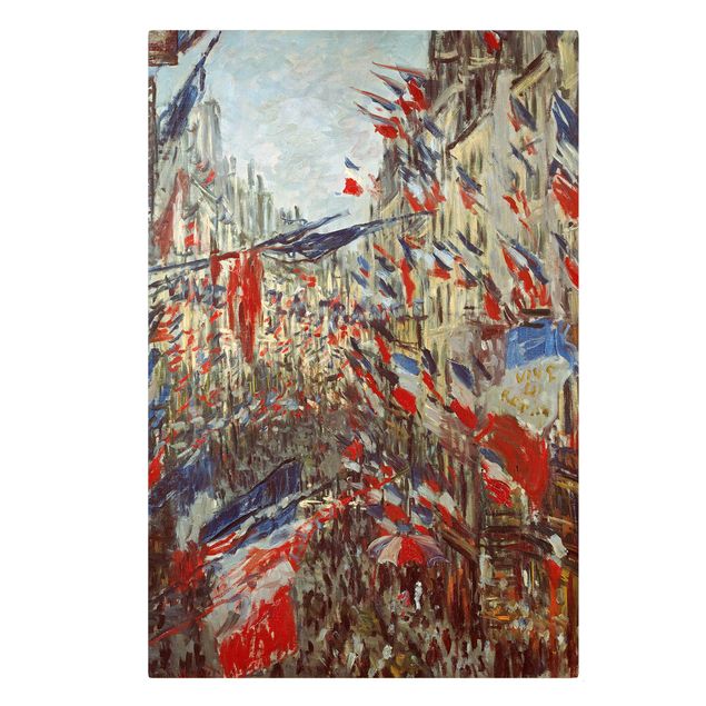Tableaux modernes Claude Monet - La rue Montorgueil avec des drapeaux
