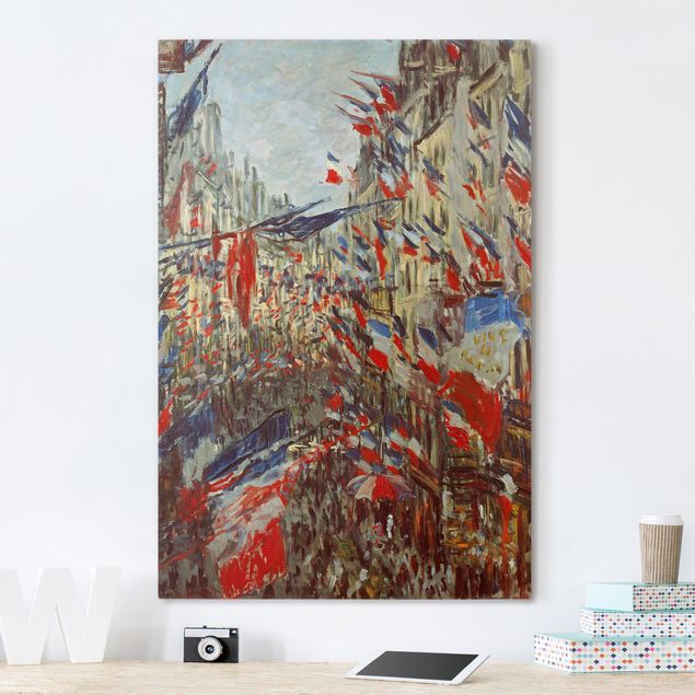Décorations cuisine Claude Monet - La rue Montorgueil avec des drapeaux