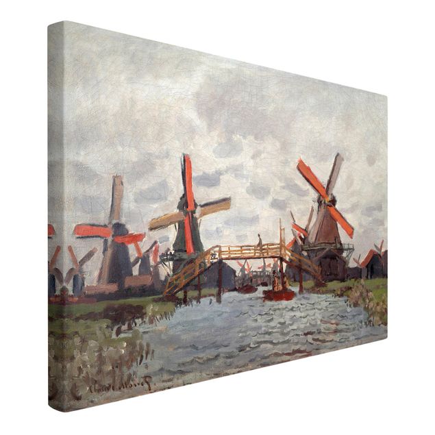 Tableau moderne Claude Monet - Moulins à vent à Westzijderveld près de Zaandam