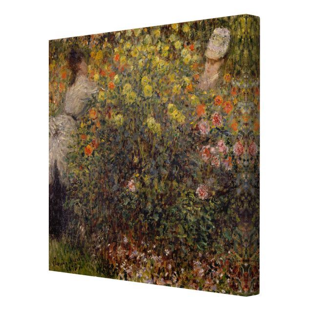 tableaux floraux Claude Monet - Deux dames dans un jardin fleuri