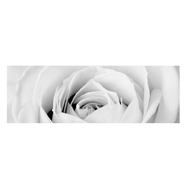 Tableaux sur toile en noir et blanc Close Up Rose