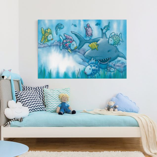 Tableau bord de mer Le poisson arc-en-ciel - Attaque de requin