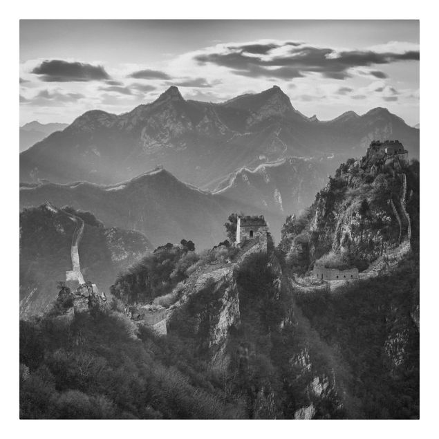 Tableaux sur toile en noir et blanc La Grande Muraille de Chine II