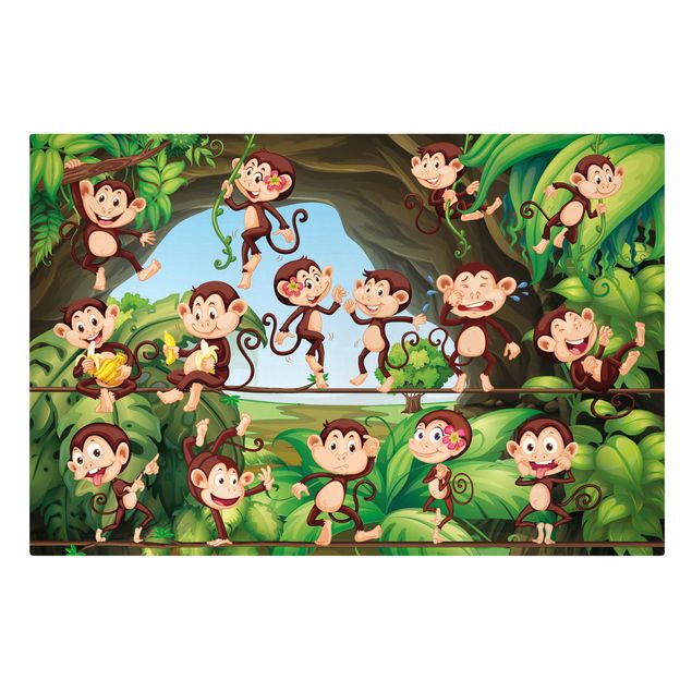 Toile animaux Jungle Monkeys