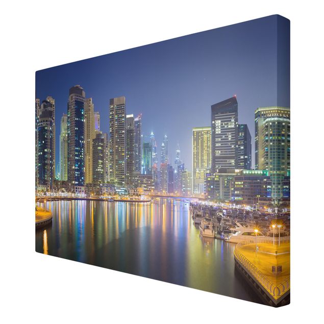 Tableau de ville Dubai Night Skyline