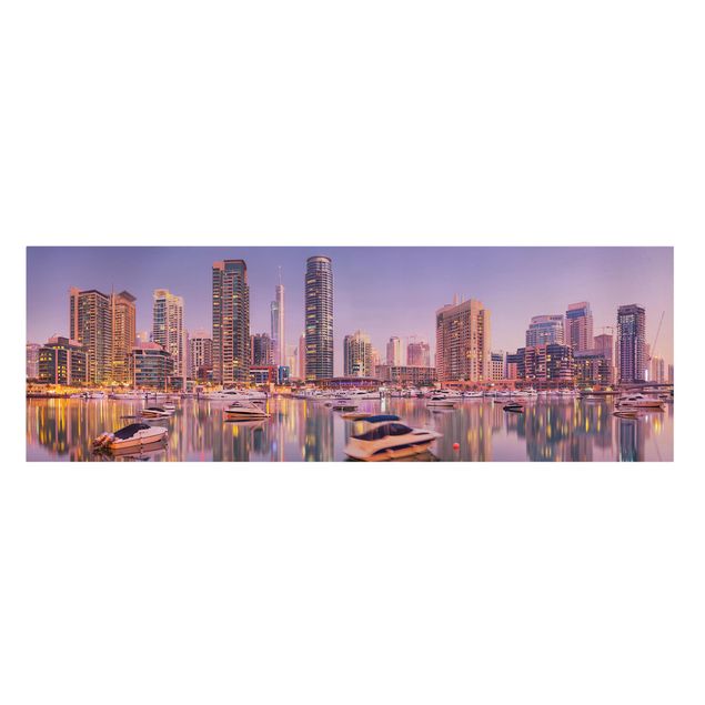 Tableau moderne Dubai Skyline et Marina