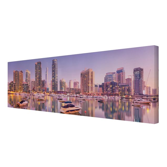 Tableau ville du monde Dubai Skyline et Marina