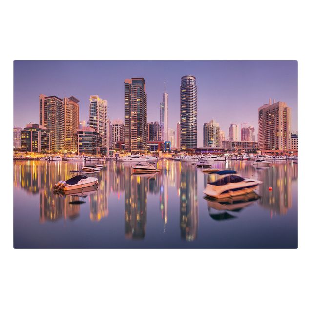 Tableau moderne Dubai Skyline et Marina