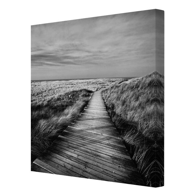 Tableaux sur toile en noir et blanc Dune Path On Sylt II