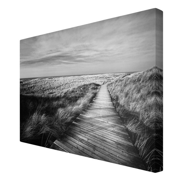 Tableaux sur toile en noir et blanc Dune Path On Sylt II