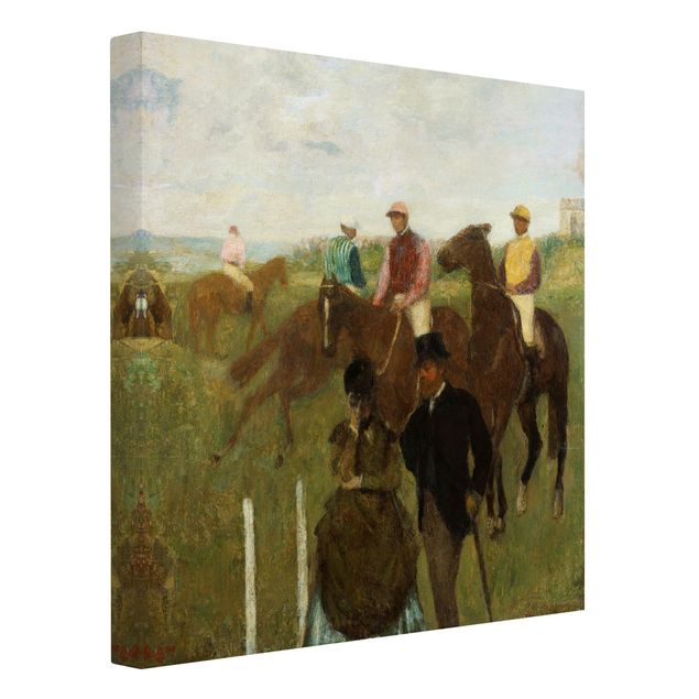 Toile chevaux Edgar Degas - Jockeys sur la piste de course