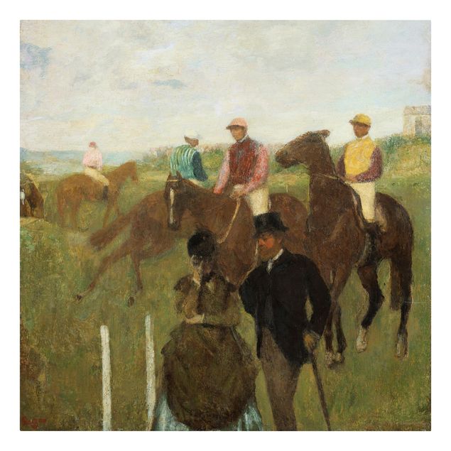 Tableaux modernes Edgar Degas - Jockeys sur la piste de course