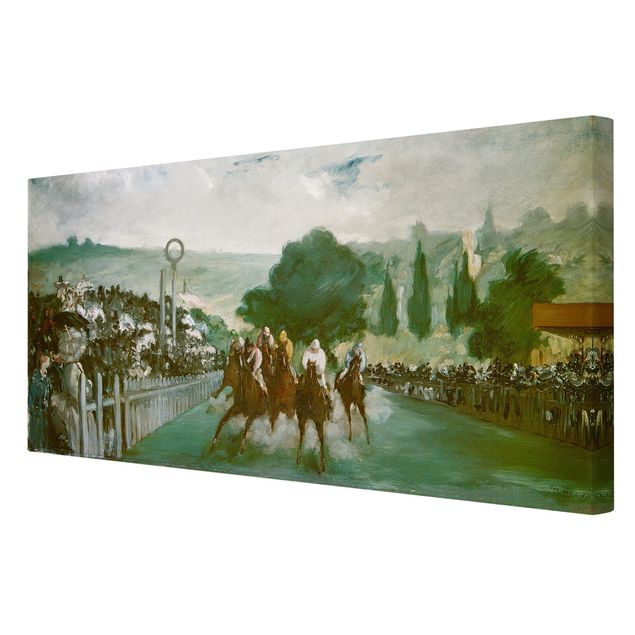 Tableau toile chien Edouard Manet - Courses à Longchamp