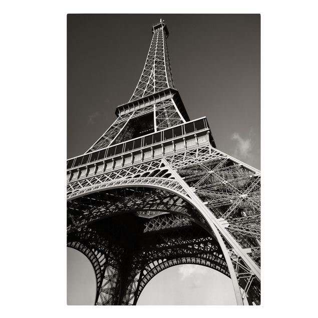Tableaux sur toile en noir et blanc Tour Eiffel à Paris