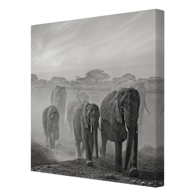 Tableau moderne Troupeau d'éléphants