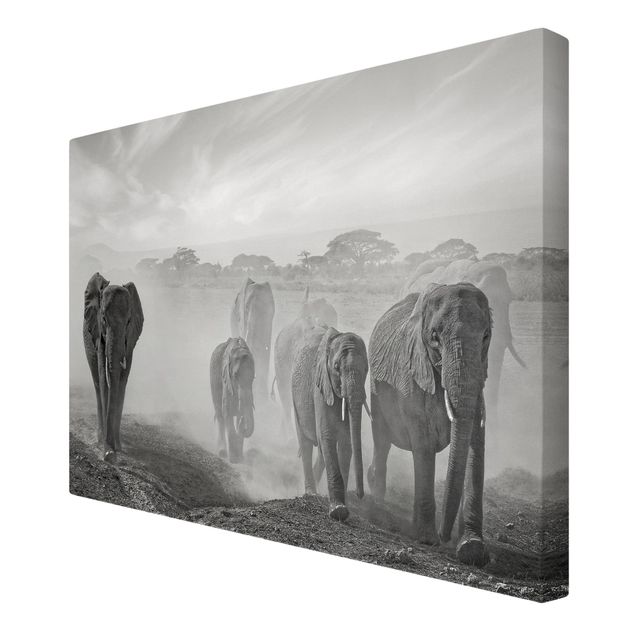 Tableau moderne Troupeau d'éléphants