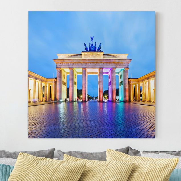 Tableaux Berlin Porte de Brandebourg illuminée