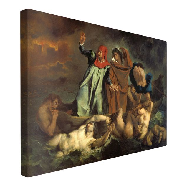 Tableaux moderne Eugène Delacroix - La Barque de Dante (Dante et Virgile en enfer)