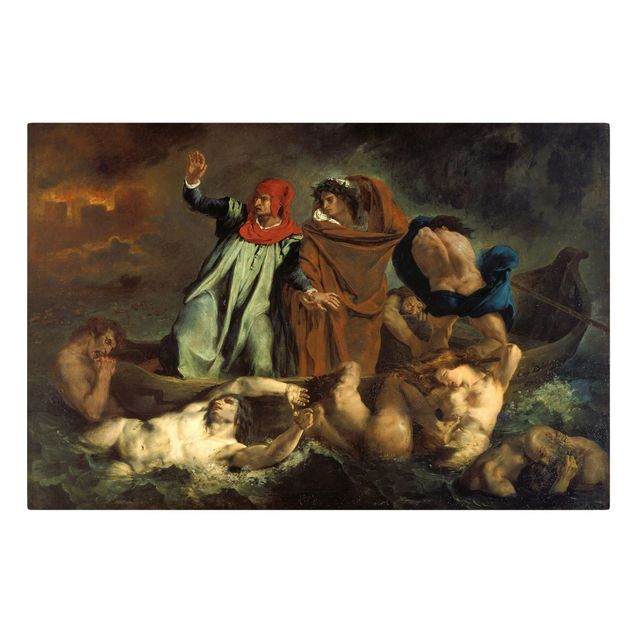 Tableaux reproductions Eugène Delacroix - La Barque de Dante (Dante et Virgile en enfer)
