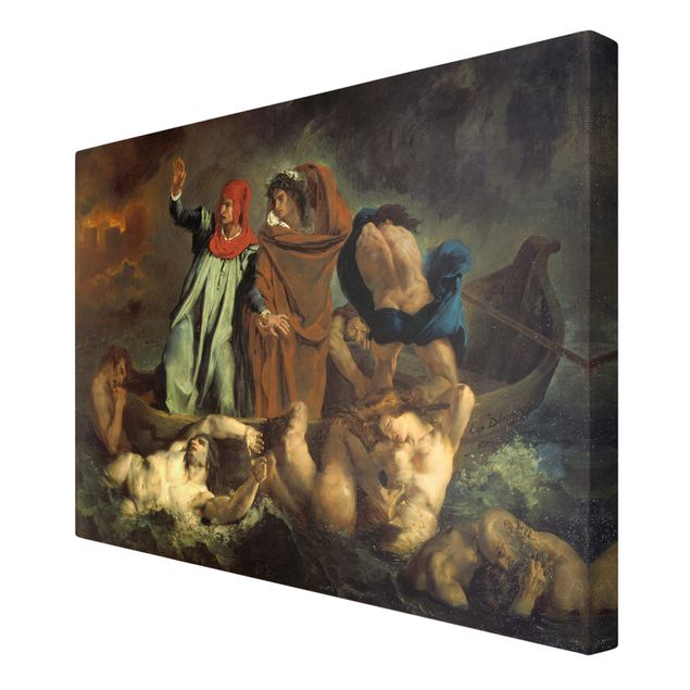 Reproduction sur toile Eugène Delacroix - La Barque de Dante (Dante et Virgile en enfer)
