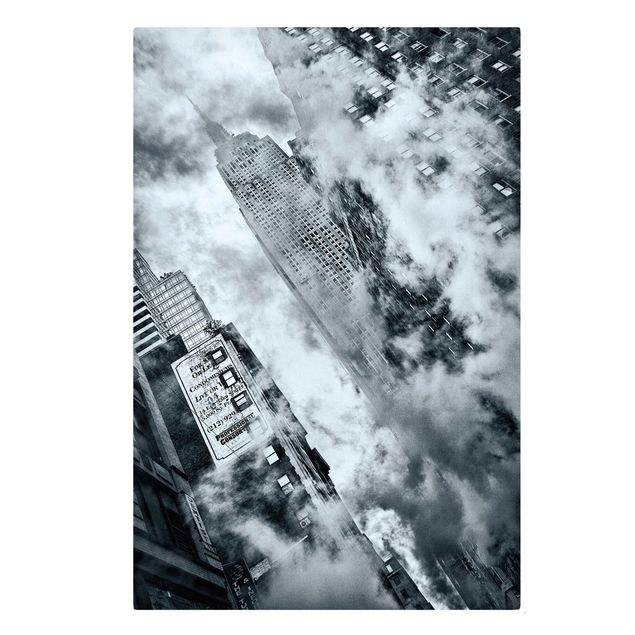 Tableaux sur toile en noir et blanc Façade de l'Empire State Building