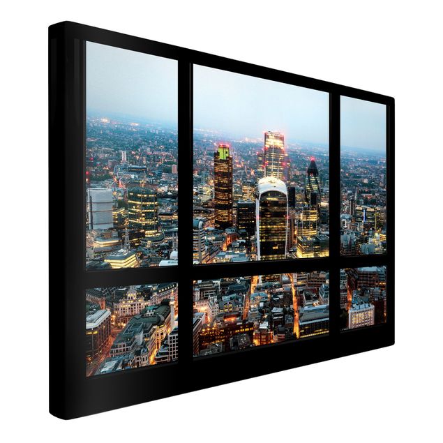 Tableaux moderne Vue de fenêtre - Skyline illuminée de Londres