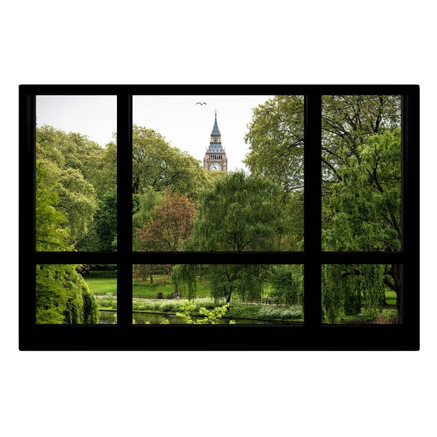 Tableau ville Fenêtre donnant sur le parc St. James et sur Big Ben
