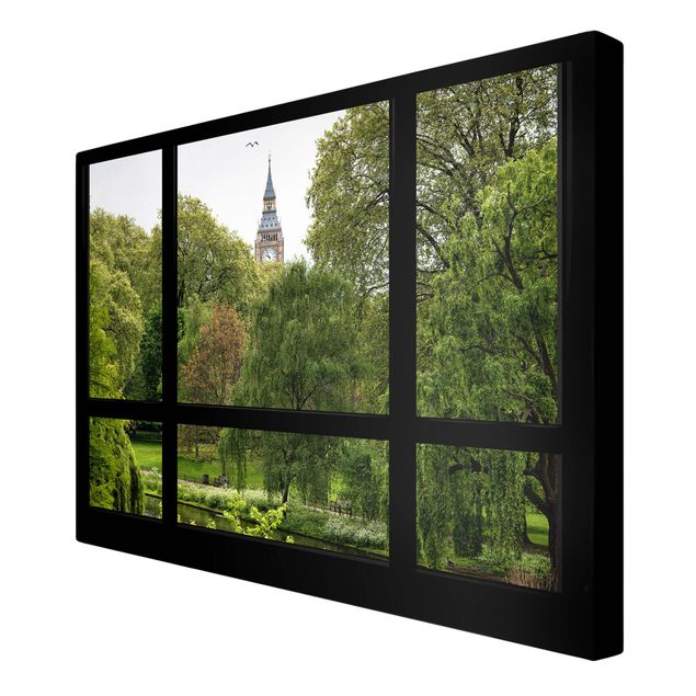 Tableau toile ville Fenêtre donnant sur le parc St. James et sur Big Ben