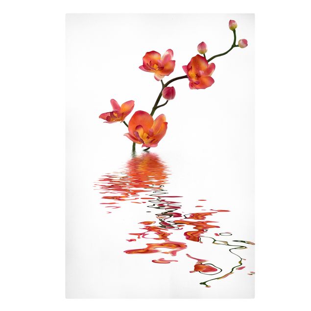 Tableau fleurs Eaux flamboyantes d'orchidées