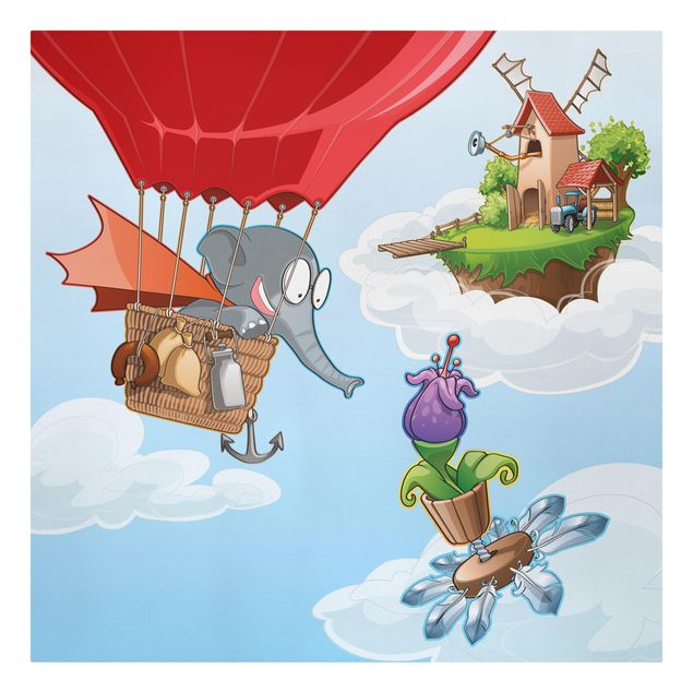 Tableaux animaux La ferme volante - Éléphants dans les nuages