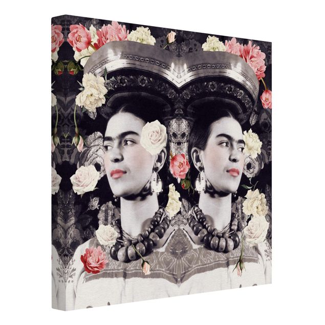 Tableau portrait Frida Kahlo - Flood de fleurs