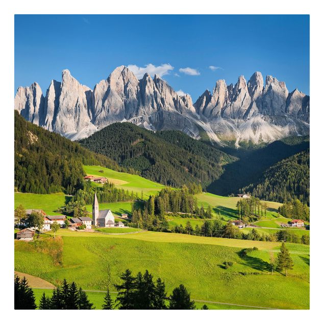 Toile paysage montagne Odle dans le Tyrol du Sud