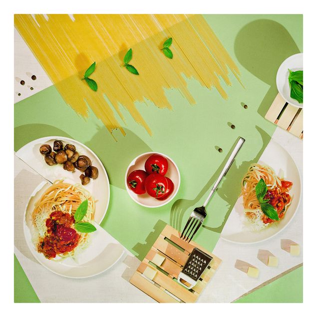 Tableaux sur toile avec légumes et fruit Géométrie dans la cuisine
