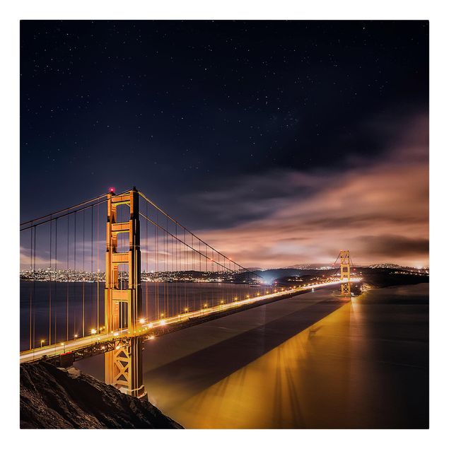 Tableau noir Golden Gate aux étoiles