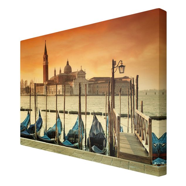 Tableau toile ville Gondoles à Venise