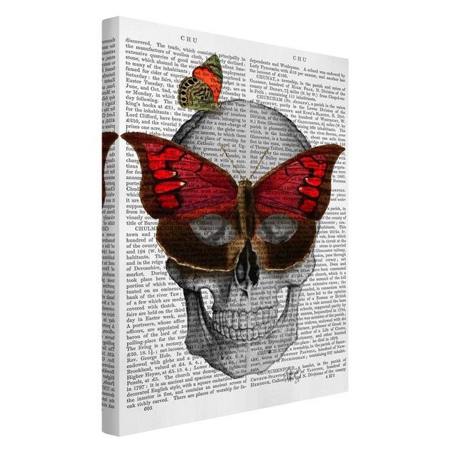Tableau moderne Scary Reading - Masque de papillon