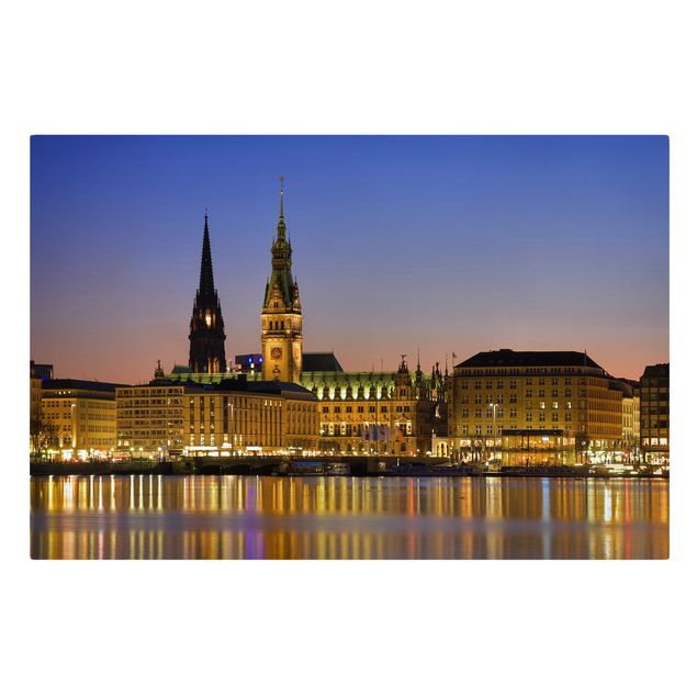 Tableau toile ville Panorama de Hambourg
