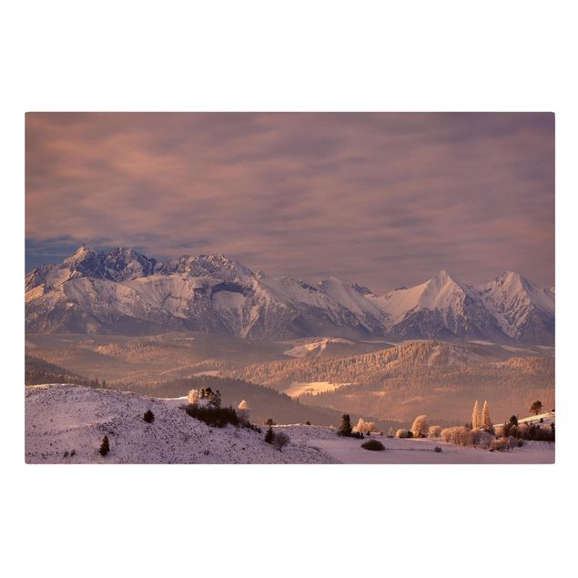 Tableau toile coucher de soleil High Tatra In The Morning
