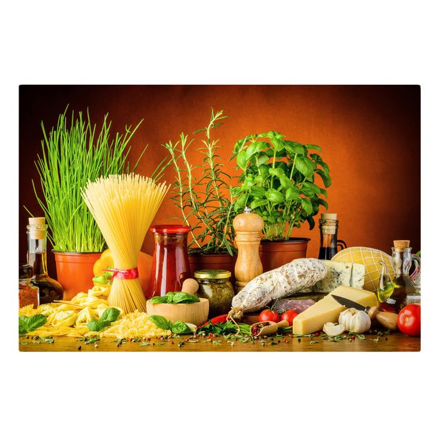 Tableaux sur toile avec épices & herbes Cuisine italienne