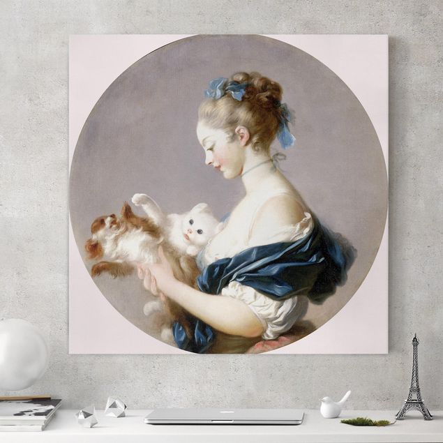 Déco murale cuisine Jean Honoré Fragonard - Fille jouant avec un chien et un chat