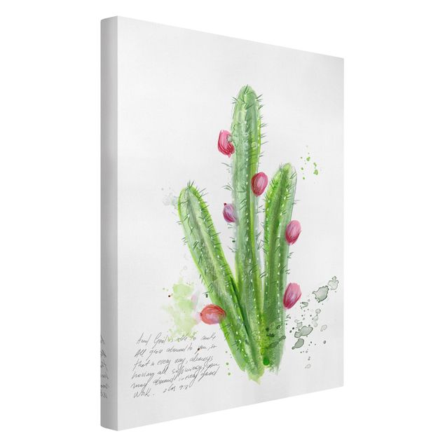 Tableau zen Cactus avec verset biblique II