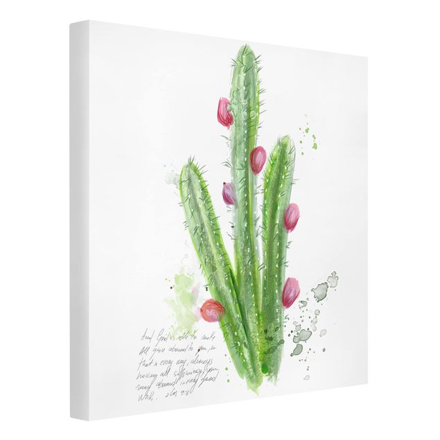 Tableau zen Cactus avec verset biblique II
