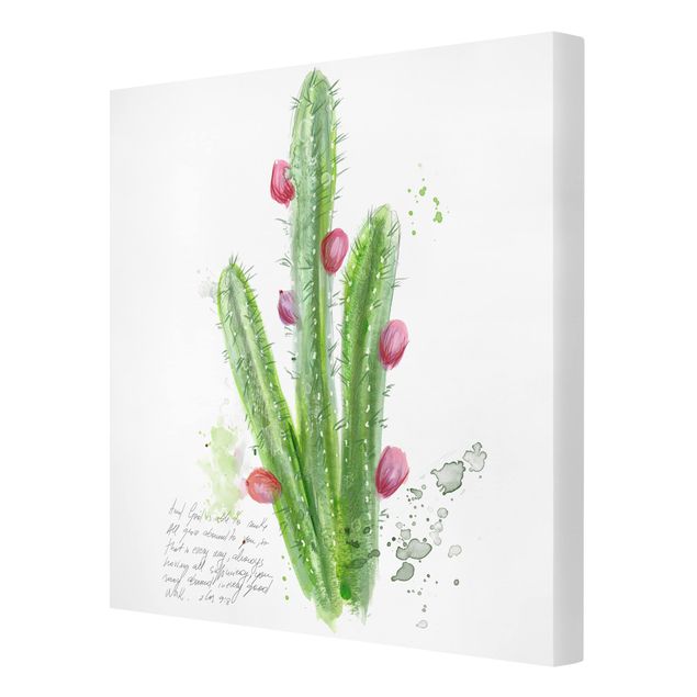 Tableau décoration Cactus avec verset biblique II