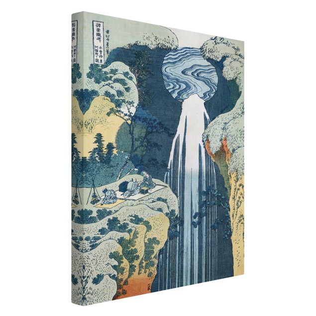 Tableaux oiseaux sur toile Katsushika Hokusai - La cascade d'Amida derrière la route de Kiso